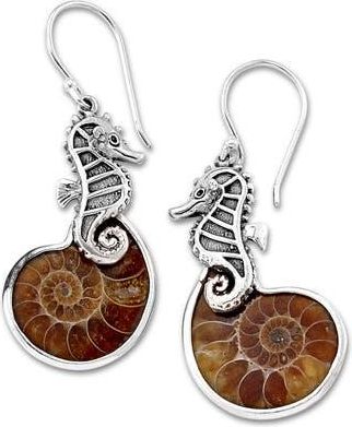 Samuel B. Ammonite Fossil Drop Earrings in Silver/Ammonite at Nordstrom Rack