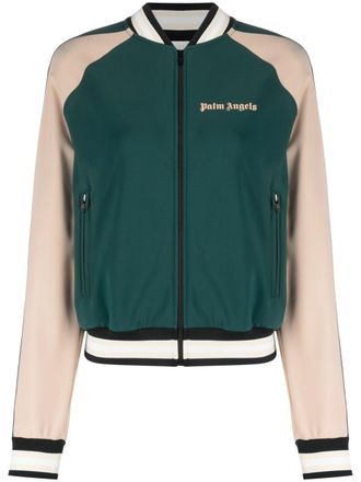 Palm Angels cropped bomber jacket - Blue