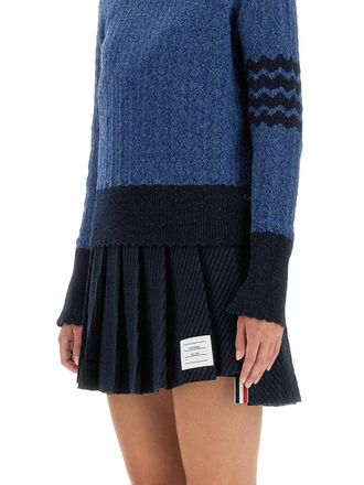 Thom Browne 4Bar Stripe Wool Sweater - Blue