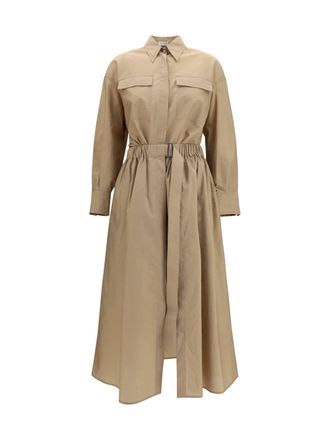Brunello Cucinelli Womens Shirt And Skirt Dress Bleeker Beige Cotton