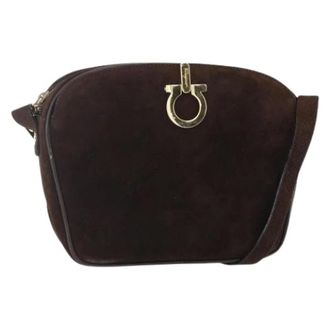 Ferragamo Pre-owned Cross Body Bags, female, Brown, Size: ONE SIZE Pre-owned Suede shoulder-bags