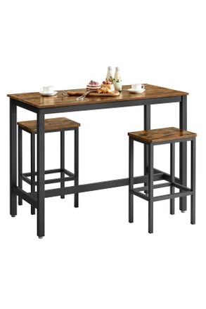 Boxxx BAR Set, Braun, Schwarz, Metall, Holzwerkstoff, 3-teilig, Schichtholz, 60x90x120 cm, Beim&ouml;bel erh&auml;ltlich, Esszimmer, Barm&ouml;bel, Barschr&auml;nke & Theken
