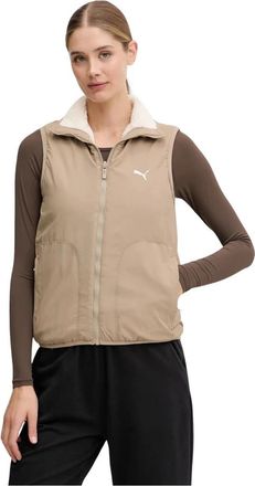 Puma Omkeerbaar Hybride Sherpa Vest - Dames - Bodywarmers - Beige - S - Leer - Fitness