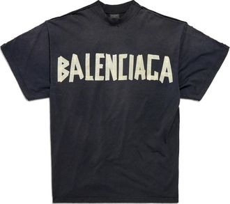 Balenciaga Double Front T-shirt Washed Black 791615TQVQ61021