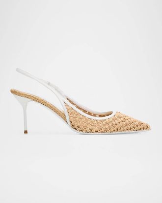 PARIS TEXAS Womens Lidia Slingback Pump In Natural