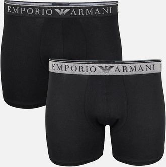 Emporio Armani Mens Emporio Armani 2-Pack Endurance Boxer Briefs, Black - Black/Black - Size: 32/34/35