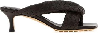 Bottega Veneta Womens Dark Brown Leather Riva Mules - Black - Size EU 41