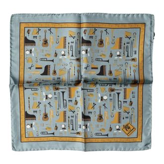 Dolce & Gabbana Pocket Scarves, male, Multicolor, Size: ONE SIZE Jazz Club Square Handkerchief Scarf