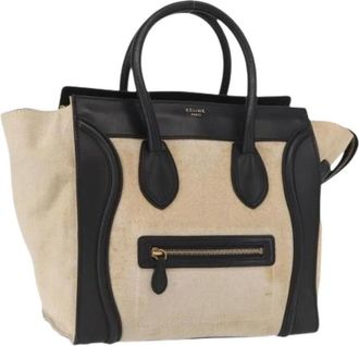 Celine Pre-owned Tote Bags, female, Beige, Size: ONE SIZE Pre-owned Canvas Tote Bag
