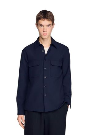 Sandro Patch pocket shirt in Navy Blue at Nordstrom, Size X-Small