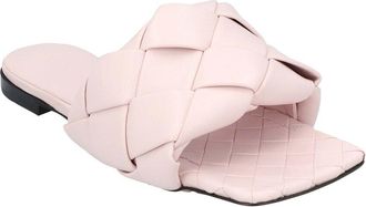 Bottega Veneta Womens Lambskin Leather Lido Flat Sandal, Never Worn (Authentic Pre-Loved)