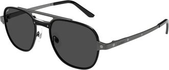 Cartier Ct 0477S 002 Zonnebrillen - Heren - Zonnebrillen - Zwart - 56 MM - Accessoires