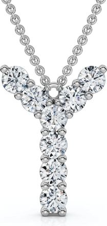 Pompeii3 1Ct Diamond Initial Y Pendant 14k Gold 18 Necklace Lab Grown 5/8 Tall