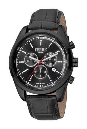 Gianfranco Ferre Mens Black Dial Leather Watch - One Size