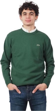 Lacoste Groene Heren Trui - Ronde Hals - Heren - Ronde hals truien - Groen - 2XL - Wol - Truien & Vesten