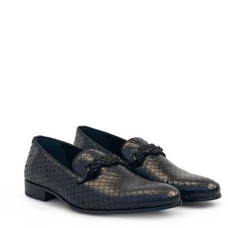 Mezlan Mens 20757 Embossed Braid Loafer In Black