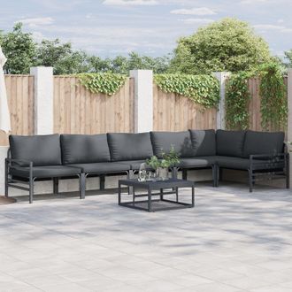 Berkfield Home Garden Sofa Set 7 pcs Anthracite Steel