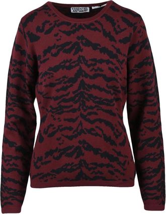 Essentiel Two-Tone Stretch Crew Neck Sweater