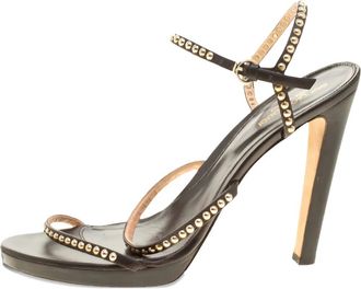 Sergio Rossi 125 mm sandalen met meerdere bandjes en studs - Bruin