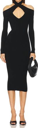 Michael Costello Lora Midi Dress In Black