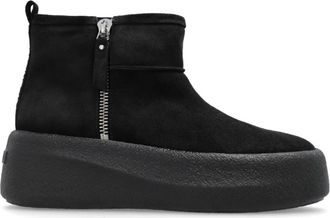 Vic Mati&eacute; Ge&iuml;soleerde platform booties Sensory - Dames - Enkellaarsjes - Zwart - 39 EU - Leer - Schoenen