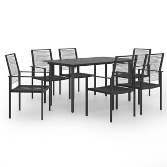 Berkfield Home 7 Piece Garden Dining Set in Black
