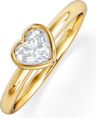 The Diamond Store Horizon Heart Cut Lab Diamond Solitaire Ring 0.50ct H/SI in 9K Gold