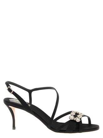 Roger Vivier Black Viscose Stiletto Heel Womens Sandals