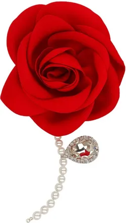 Magda Butrym Orecchino Pendente Red Velvet Earrings