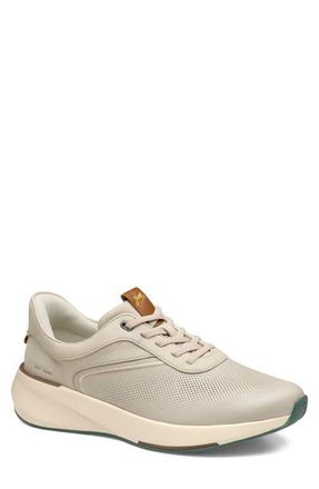 Johnston & Murphy Surge U-Throat Embossed Sneaker in Beige Full Grain/Nubuck at Nordstrom, Size 10.5