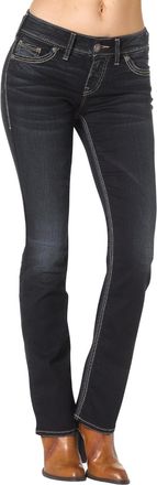 Silver Jeans Co Womens Suki Mid Slim Boot Jeans In Black