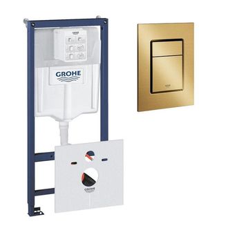 GROHE Rapid SL inbouwreservoir inclusief GROHE Skate cosmopolitan bedieningsplaat S-size Geborsteld Cool Sunrise