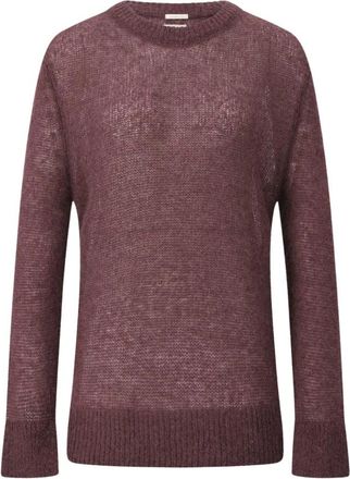Massimo Alba Rondgebreide kleding - Dames - Ronde hals truien - Rood - S - Truien & Vesten