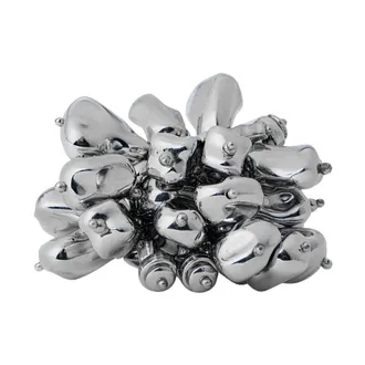 Dries Van Noten Rings, unisex, Gray, Size: S Sculptural Metal Ring