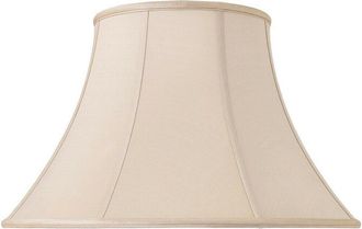 Loops 20 Inch Luxury Bowed Tapered Lamp Shade Traditional Oyster Silk Fabric & White