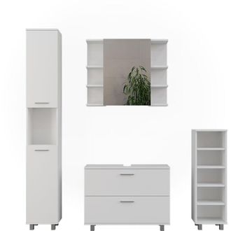 Vicco Conjunto De Muebles De Ba&ntilde;o Ilias, Blanco, 4 Partes