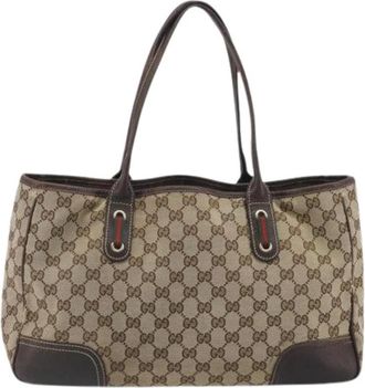 Gucci Pre-owned Tote Bag - Dames - Vintage Shopper - Bruin - ONE Size - Leer - Vintage