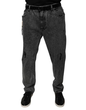 Dolce & Gabbana Mens Dark Gray Cotton Skinny Denim Jeans Elastane Clothing