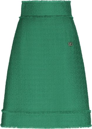 Dolce & Gabbana Raschel tweed midi skirt - women - Elastane/Nylon/Polyester/Wool - 42 - Green