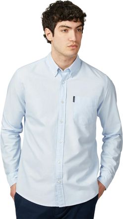 Ben Sherman Mens Signature Oxford Long-Sleeved Shirt (Sky) - Sky Blue - Size X-Large