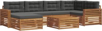 vidaXL Conjunto De Sof&aacute;s De Exterior 7 Uds. Natural Y Antracita Vidaxl