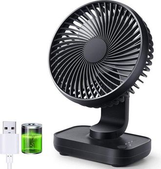 OEM Ventilador De Mesa - 4 Velocidades, Inclinable, Alimentado Por Usb, Para Oficina En Casa, Dormitorio Y Despacho - Azul Oscuro