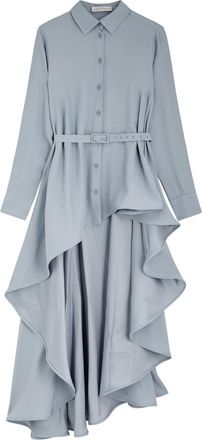 Palmer//harding Palmer//harding Waterfall Asymmetric Satin-crepe Shirt - Light Blue - 8 (UK8 / S)
