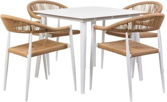 Wanderlust Deco Wanderlust Deco - Conjunto De Mesa Y 4 Sillas Beige, Mesa:90x90x74.silla(4):56x60x78