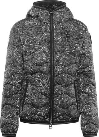 Blauer Camellia Wave-Print Down Jacket