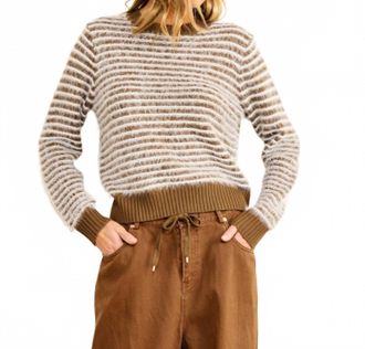 Line & Dot Lyon Crewneck Sweater In Olive