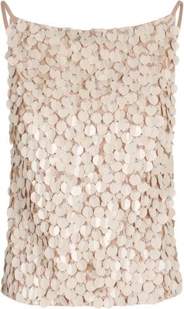 P.A.R.O.S.H. Top con paillettes - Toni neutri