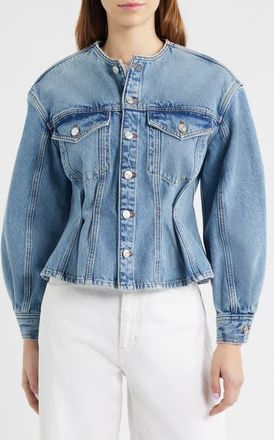 Frame Denim The Nipped Collarless Denim Jacket in Umbria at Nordstrom, Size X-Small