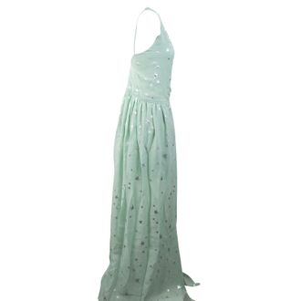 Amiri Green Stars Fil Coupe Halter Dress