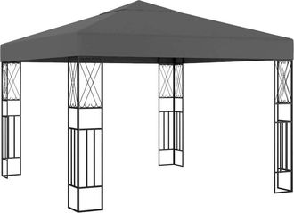 vidaXL Gazebo 9.8x9.8 Anthracite Fabric, 48006